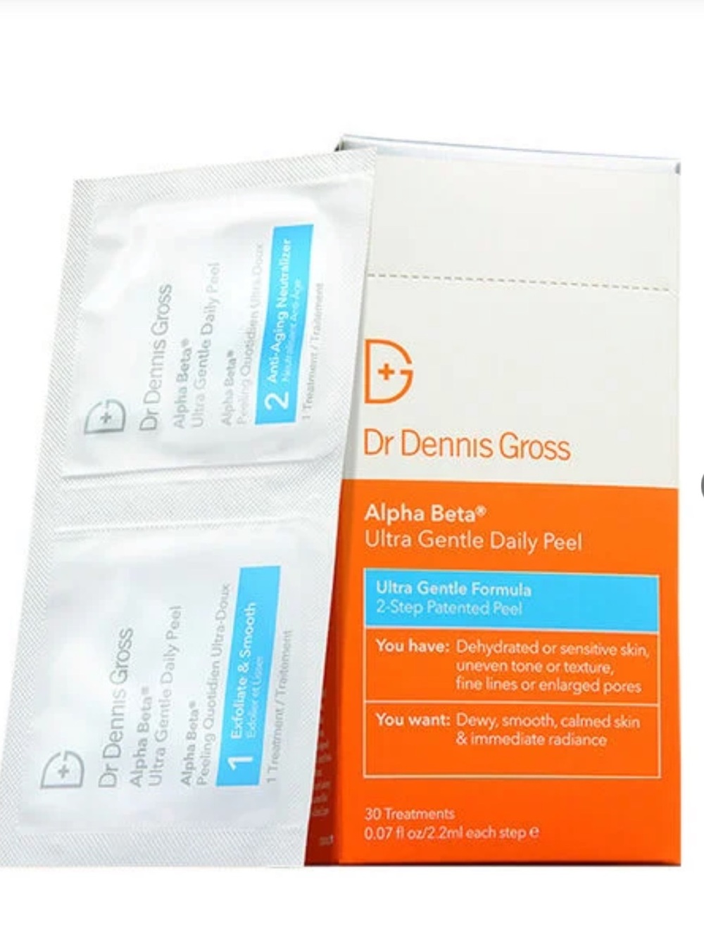 NWT Dr. Dennis Gross Alpha Beta Ultra Gentle Daily Peel Skincare At Home Peels